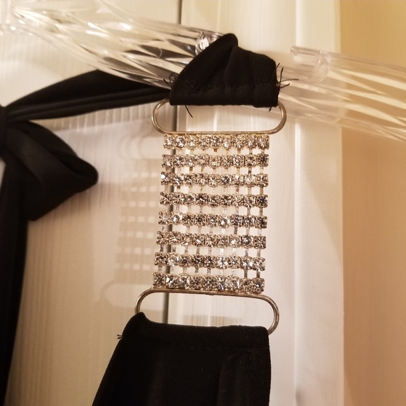 "HOST PICK" Dressy Black Rhinestone Halter Top - Picture 2 of 6
